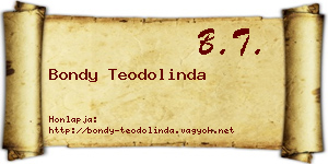 Bondy Teodolinda névjegykártya